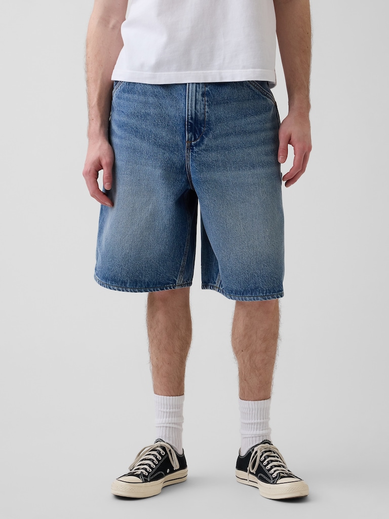 10.5" Baggy Denim Carpenter Shorts