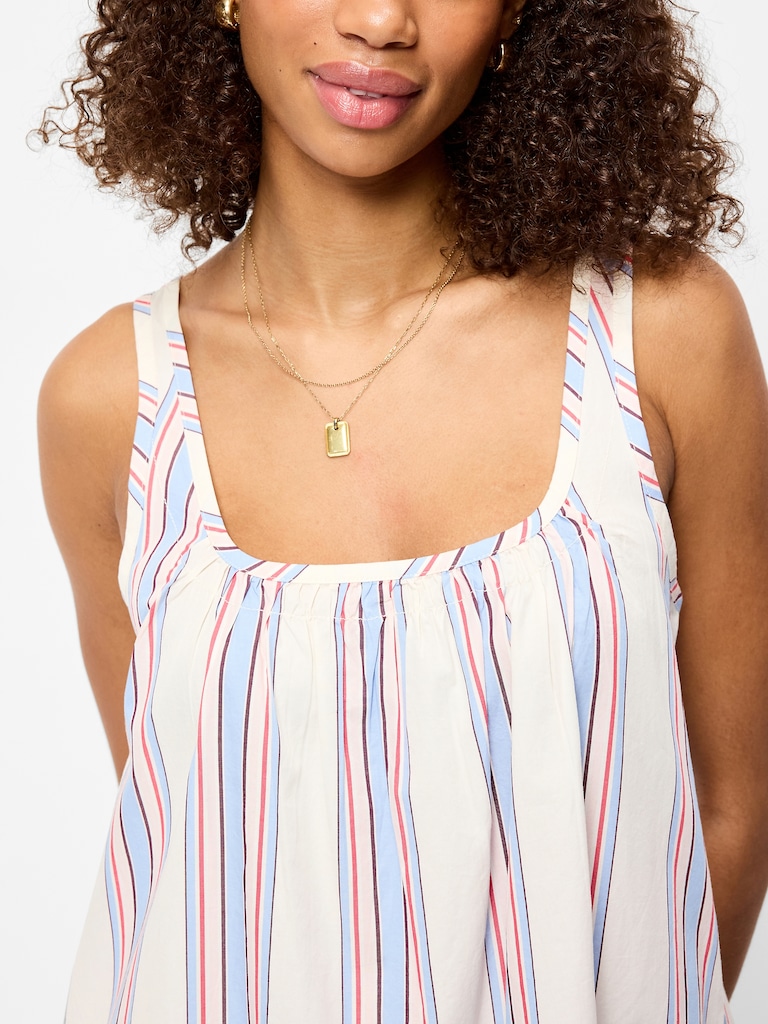 Sleeveless Scoop-Neck Mini Swing Dress