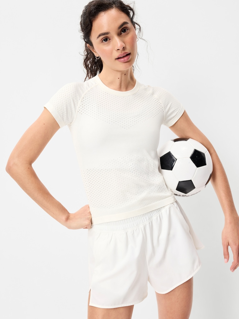 Seamless Textured Cropped T-Shirt