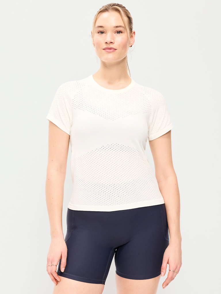 Seamless Textured Cropped T-Shirt