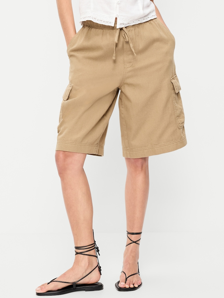 Mid-Rise Bermuda Cargo Shorts