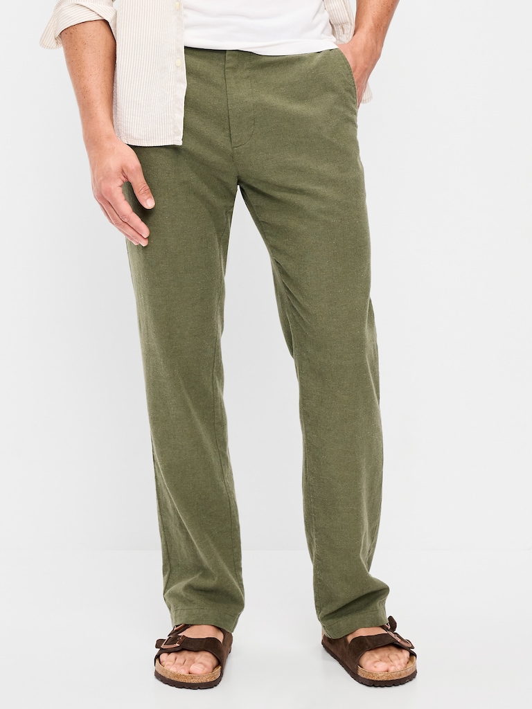 90's Straight-Fit Linen-Blend Dress Pants
