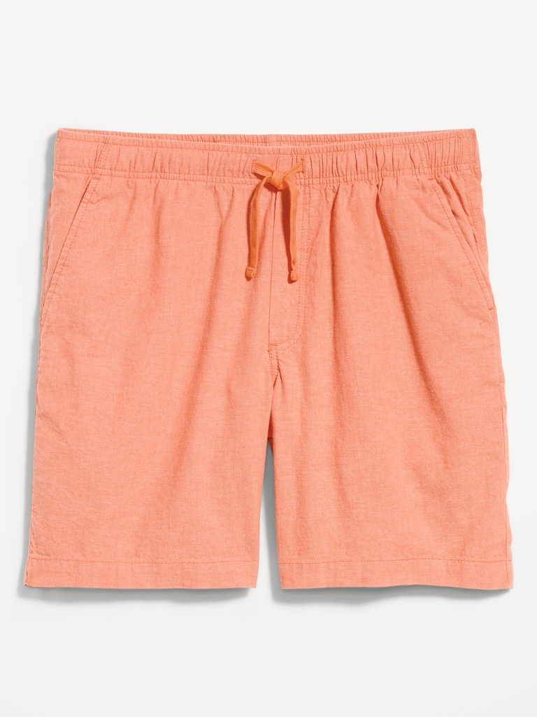 Linen-Blend Jogger Shorts -- 7-inch inseam