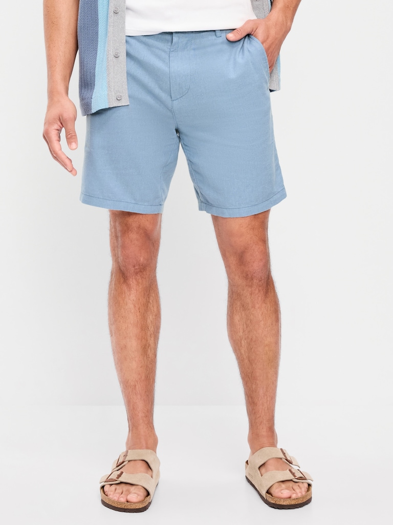 Slim Linen-Blend Rotation Chino Shorts -- 8-inch inseam