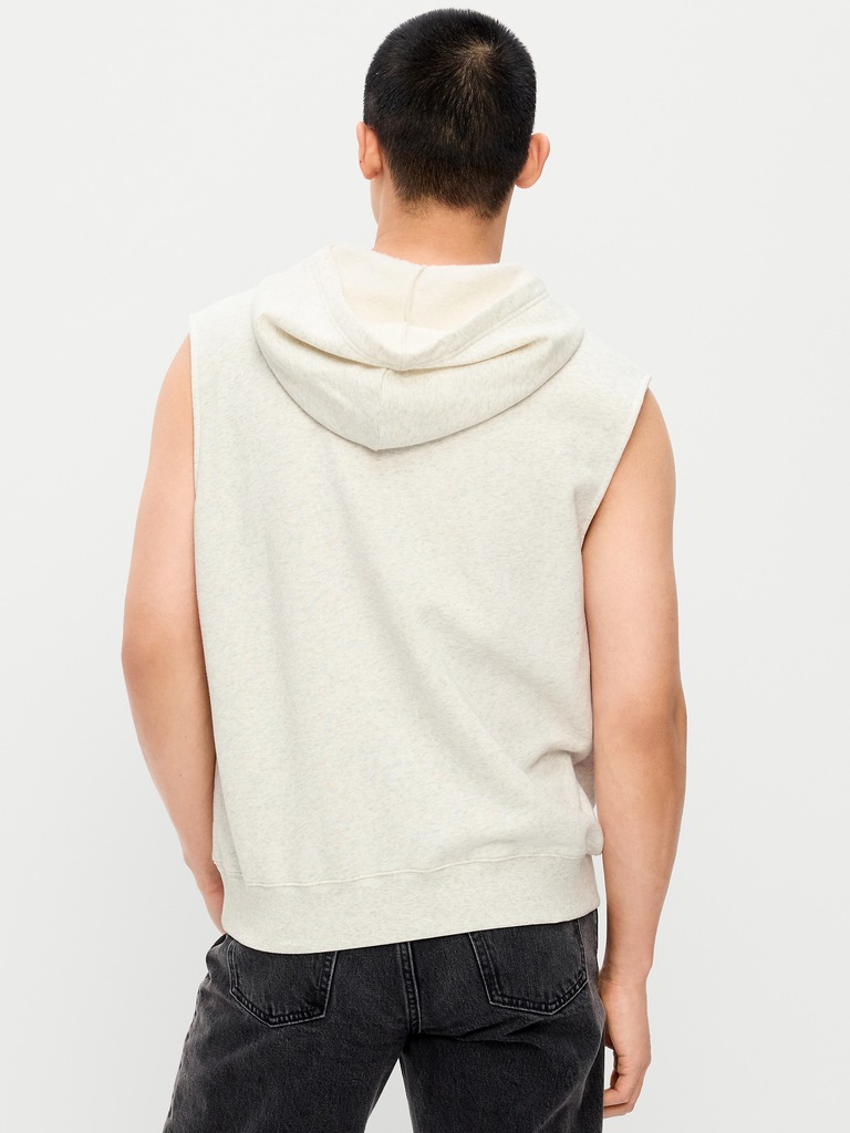 Sleeveless Washed Fleece Muscle Hoodie