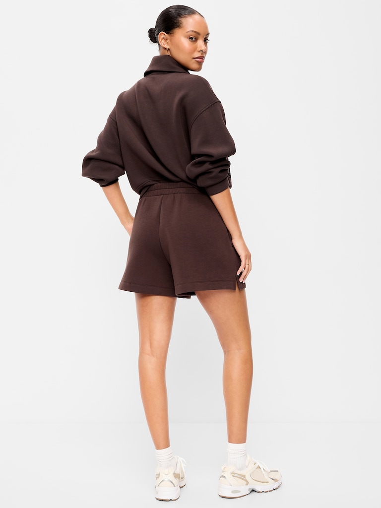 High-Waisted Bounce Fleece Shorts -- 5-inch inseam