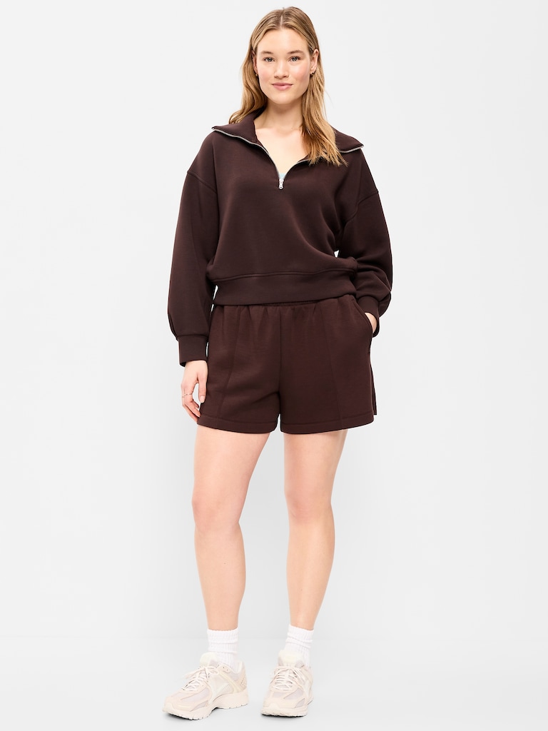 High-Waisted Bounce Fleece Shorts -- 5-inch inseam