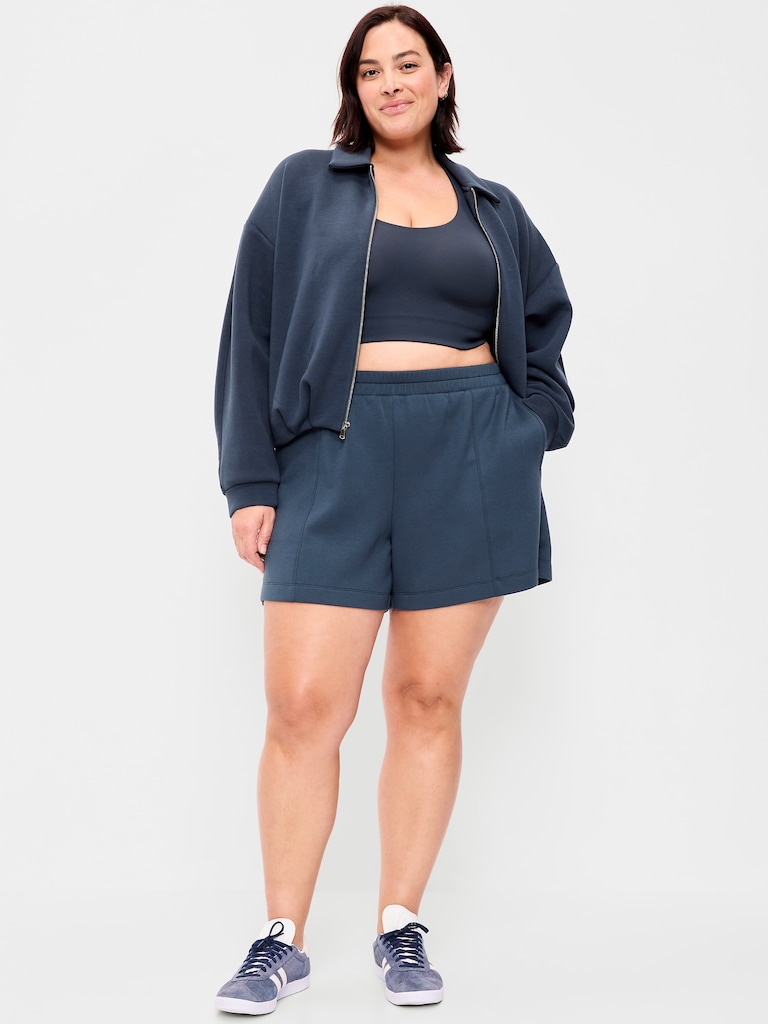 High-Waisted Bounce Fleece Shorts -- 5-inch inseam