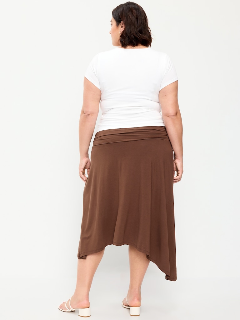 Asymmetrical Draped Midi Skirt