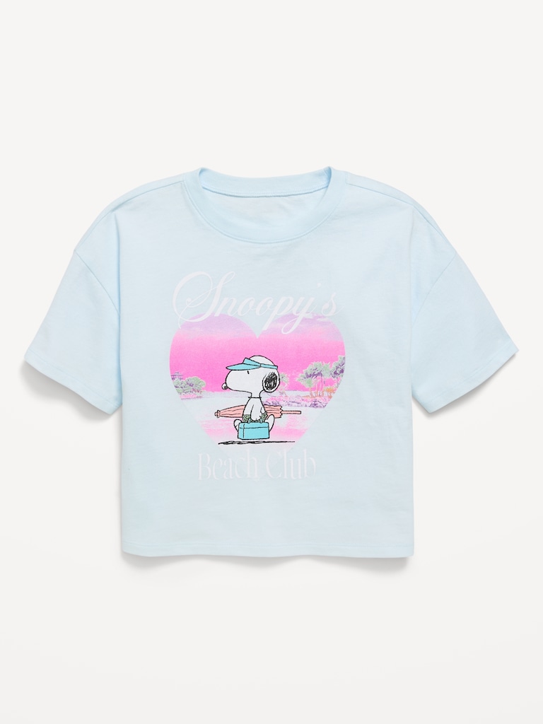 Peanuts™ Snoopy Oversized Graphic Cropped T-Shirt for Girls