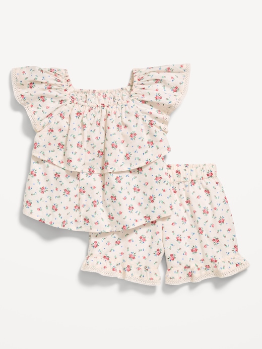 Printed Printed Short-Sleeve Ruffled Top and Shorts Set for Toddler Girls on clearance at Old Navy — 57% off