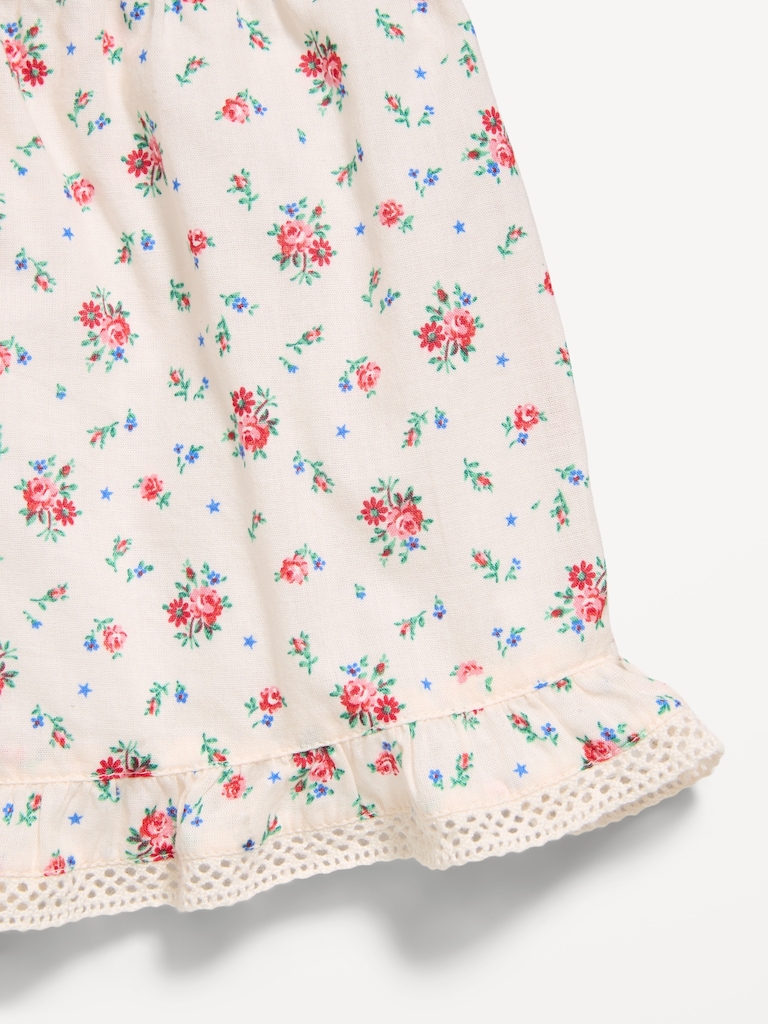 Printed Ruffled Top and Shorts Set for Toddler Girls