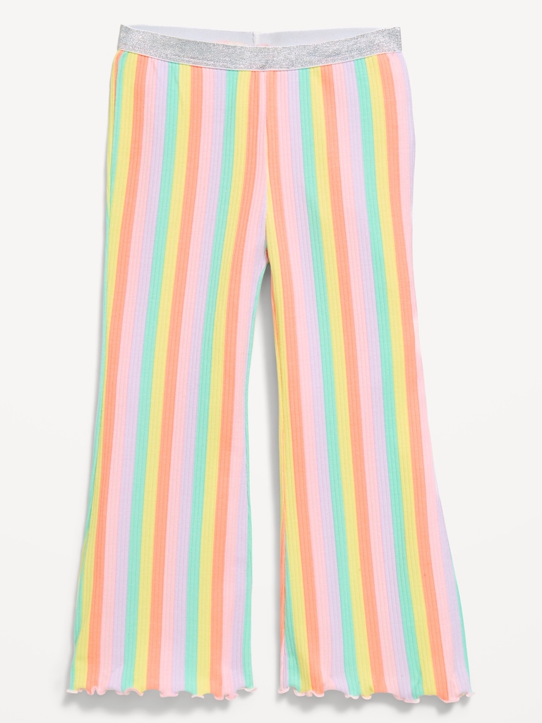 Birthday Striped Flared Leggings for Toddler Girls