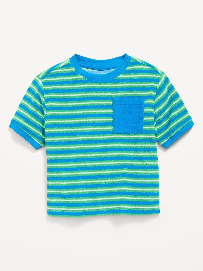 Short-Sleeve Oversized Terry Pocket T-Shirt for Toddler Boys