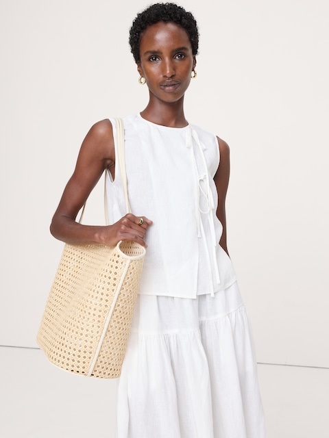 knee length dresses for ladies Banana Republic White Eyelet Dress- Size 2 – The Saved Collection main image 0