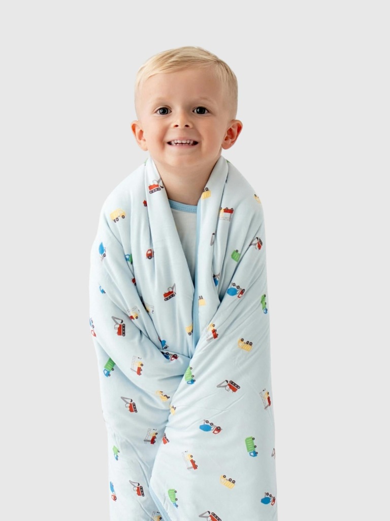 Bamboo Little Trucks Baby Blanket