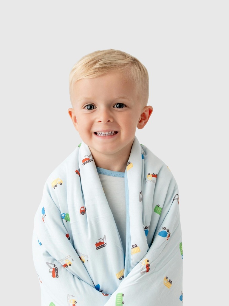 Bamboo Little Trucks Baby Blanket