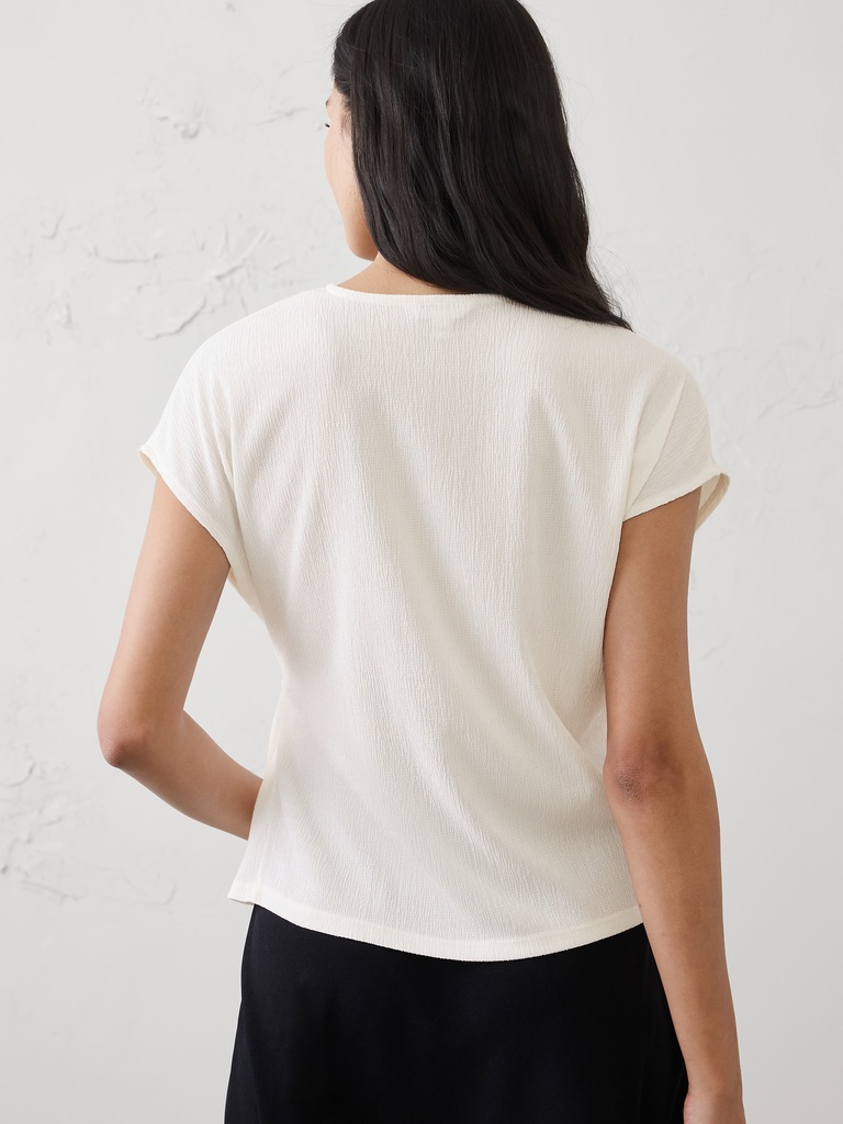 Textured Smocked Side-Tie Top