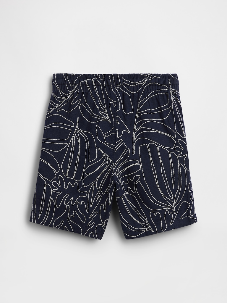 babyGap Pull-On Print Linen-Blend Shorts