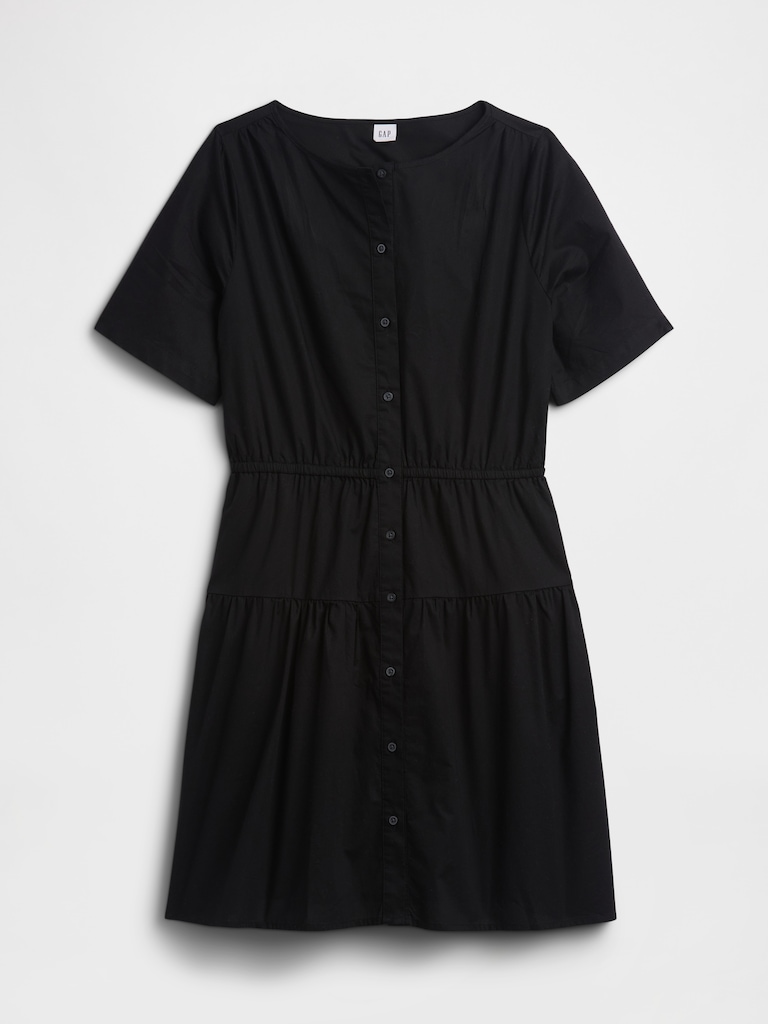 Poplin Button-Up Mini Dress