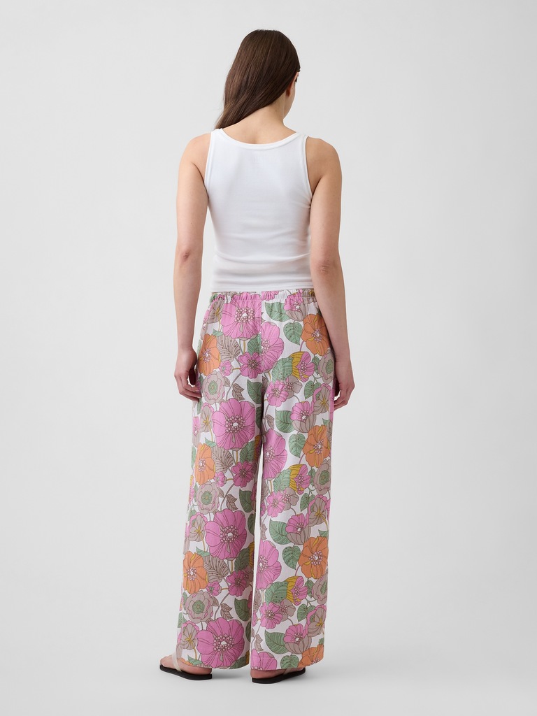 Mid Rise Pull-On Wide-Leg Pants