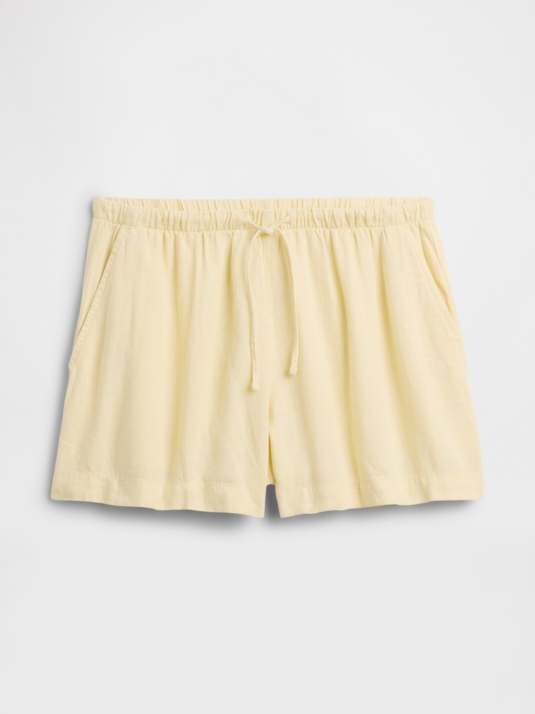 4" Pull-On Linen-Blend Shorts