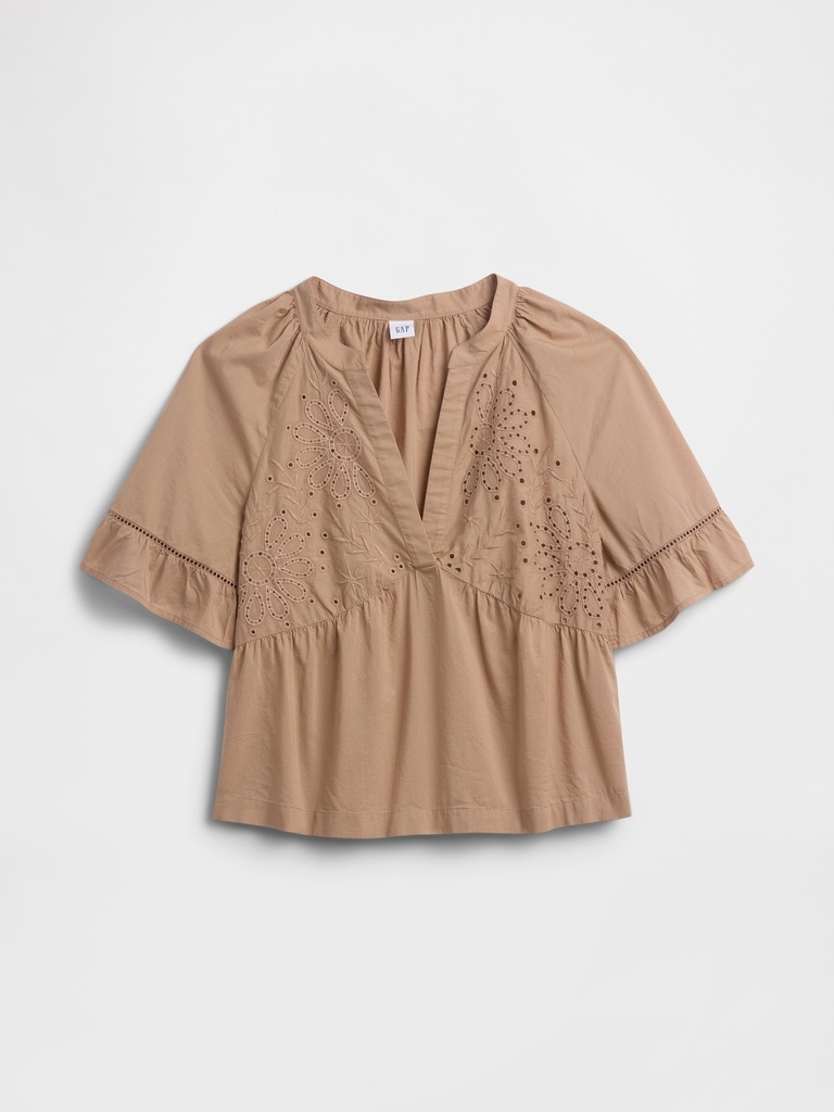 Relaxed Eyelet Top
