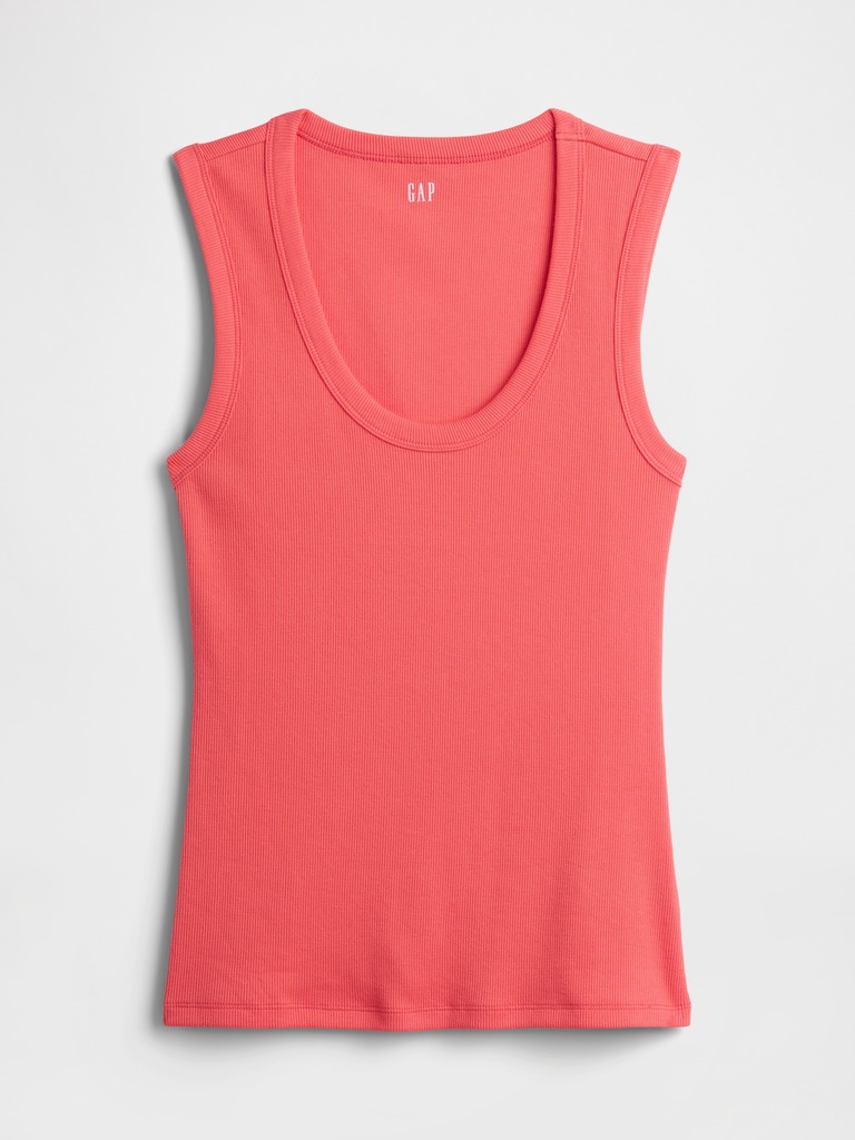 Ribbed Scoopneck Tank Top