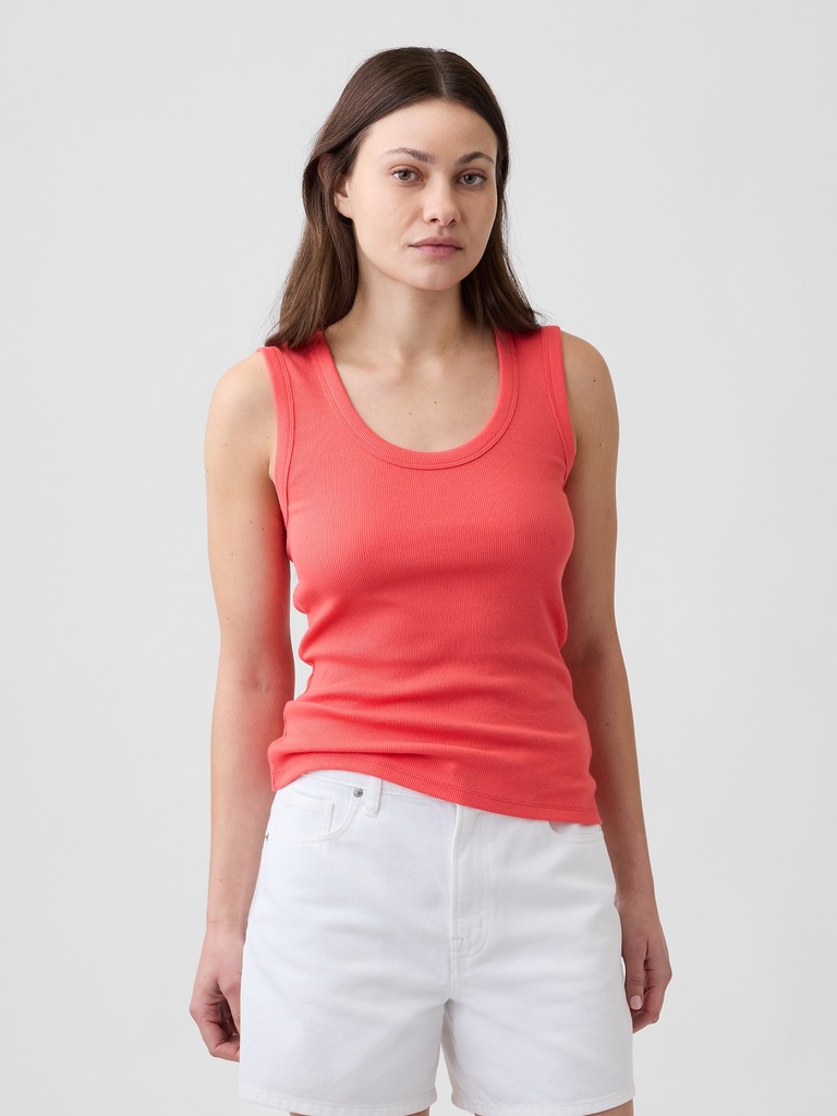 Ribbed Scoopneck Tank Top