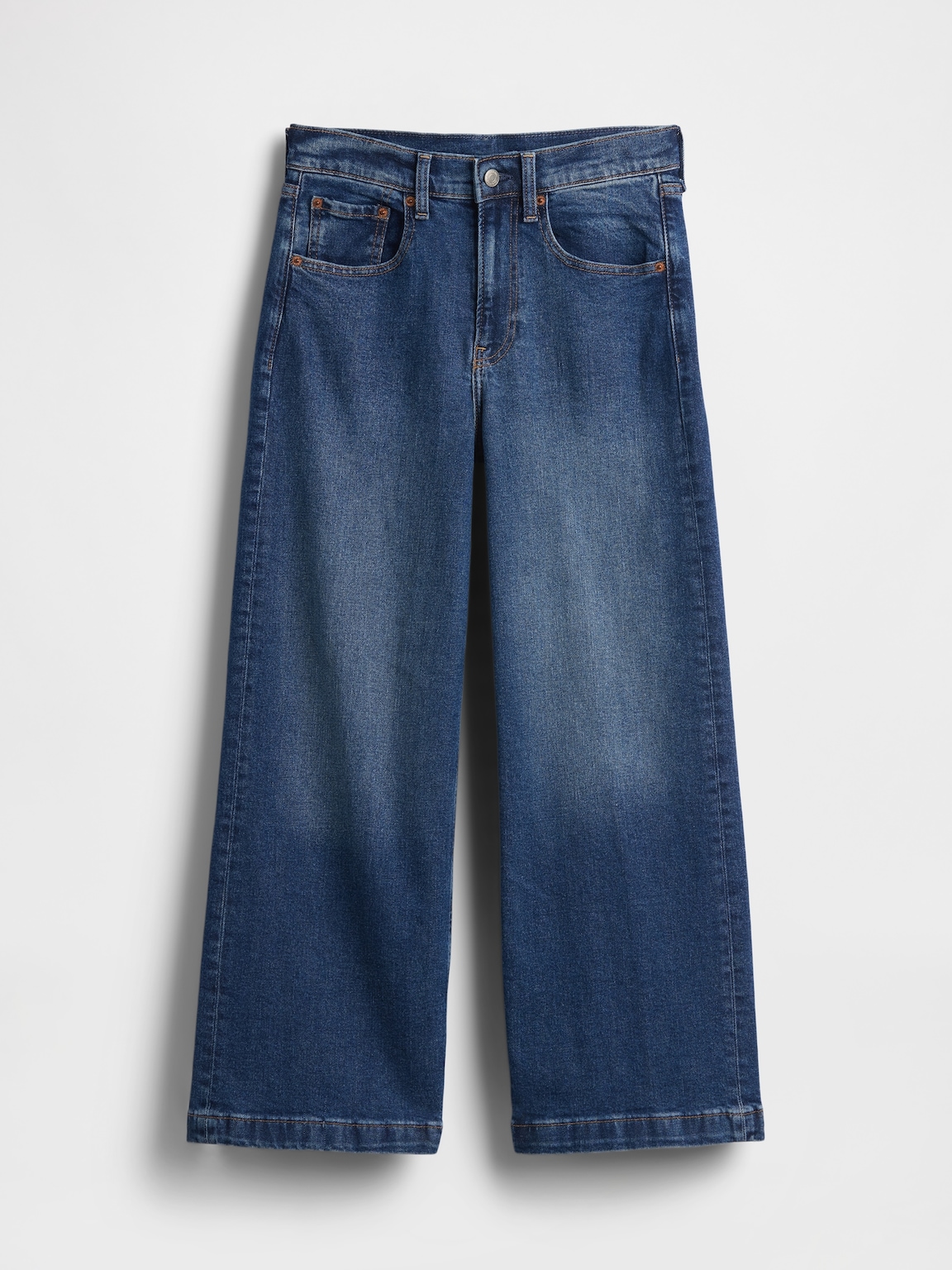 High Rise Stride Wide-Leg Ankle Jeans