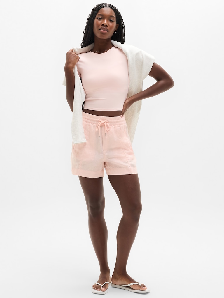 Retreat Linen Mid Rise 4" Short