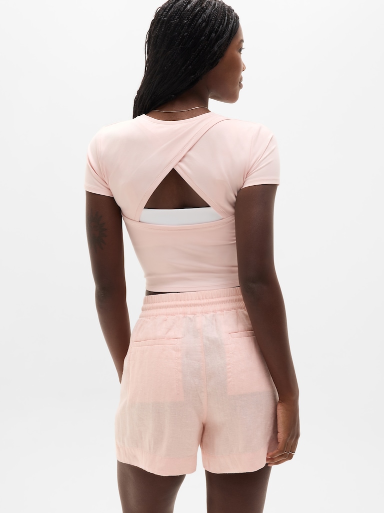 Retreat Linen Mid Rise 4" Short