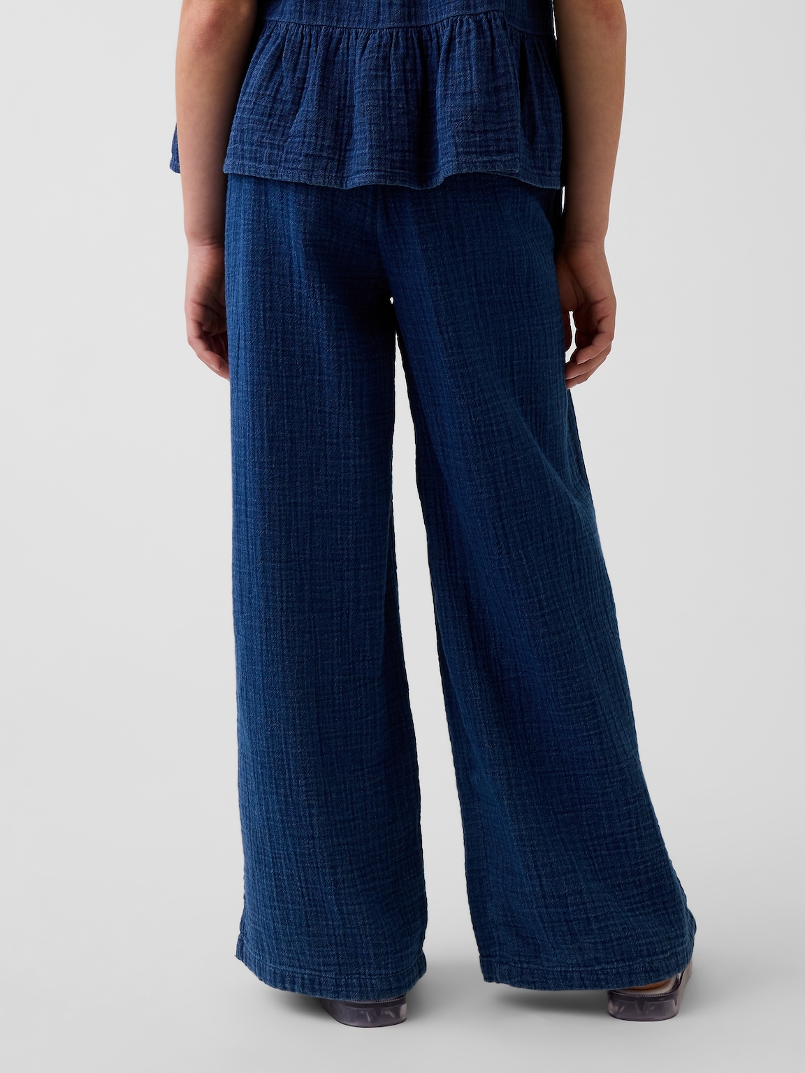 Kids Cotton Gauze Relaxed Wide-Leg Pants