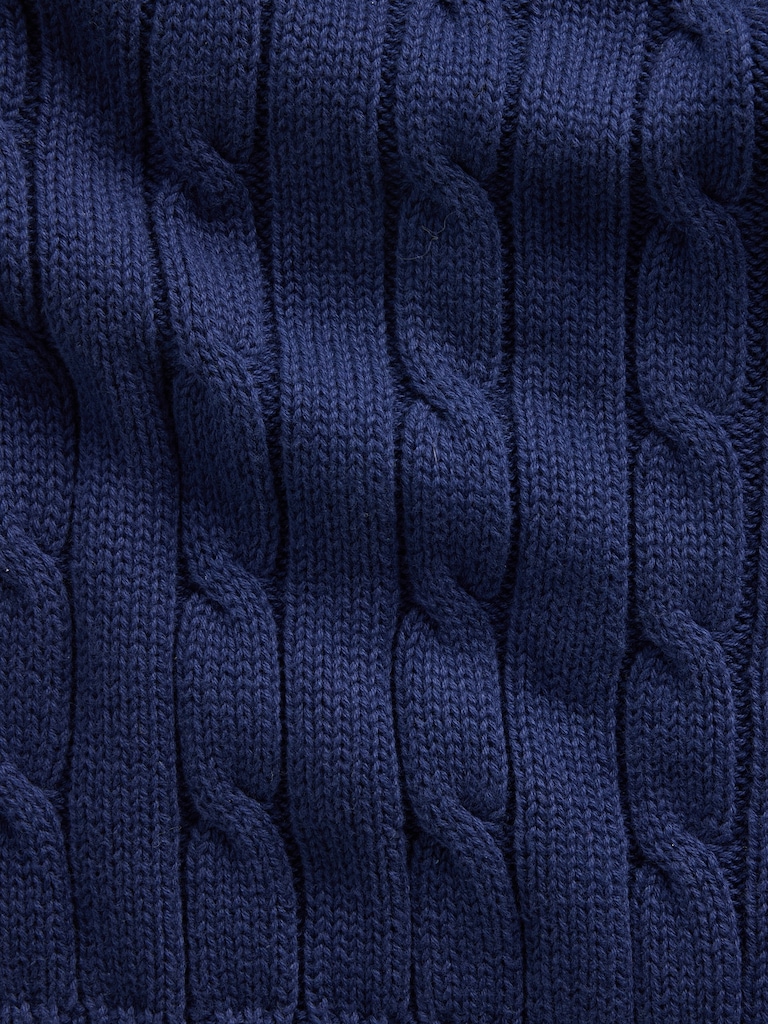 100% Cotton Cable-Knit Zip Cardigan