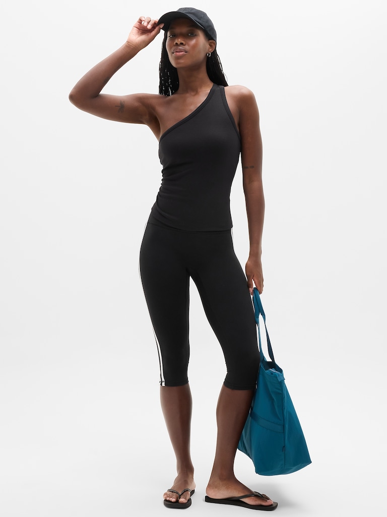 Signature Rib Asym One Shoulder Support Top