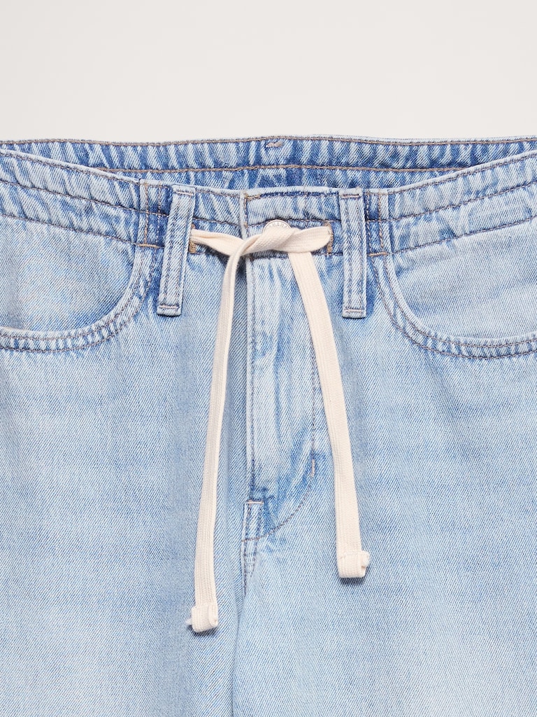 Mid-Rise Wide-Leg Drawstring Jean