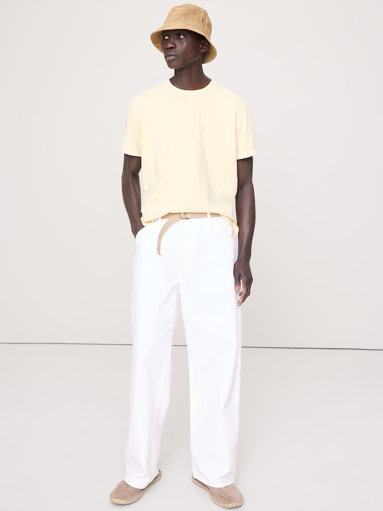 T-shirt ras du cou classique en coton flammé