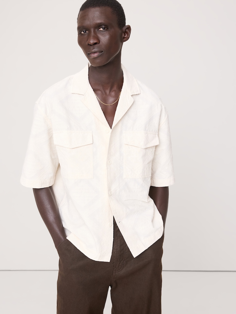 Relaxed-Fit Cotton Jacquard Resort Shirt