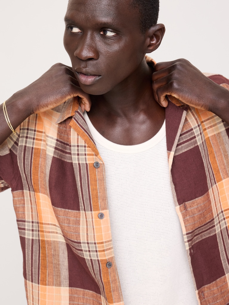 Standard-Fit Linen Resort Shirt