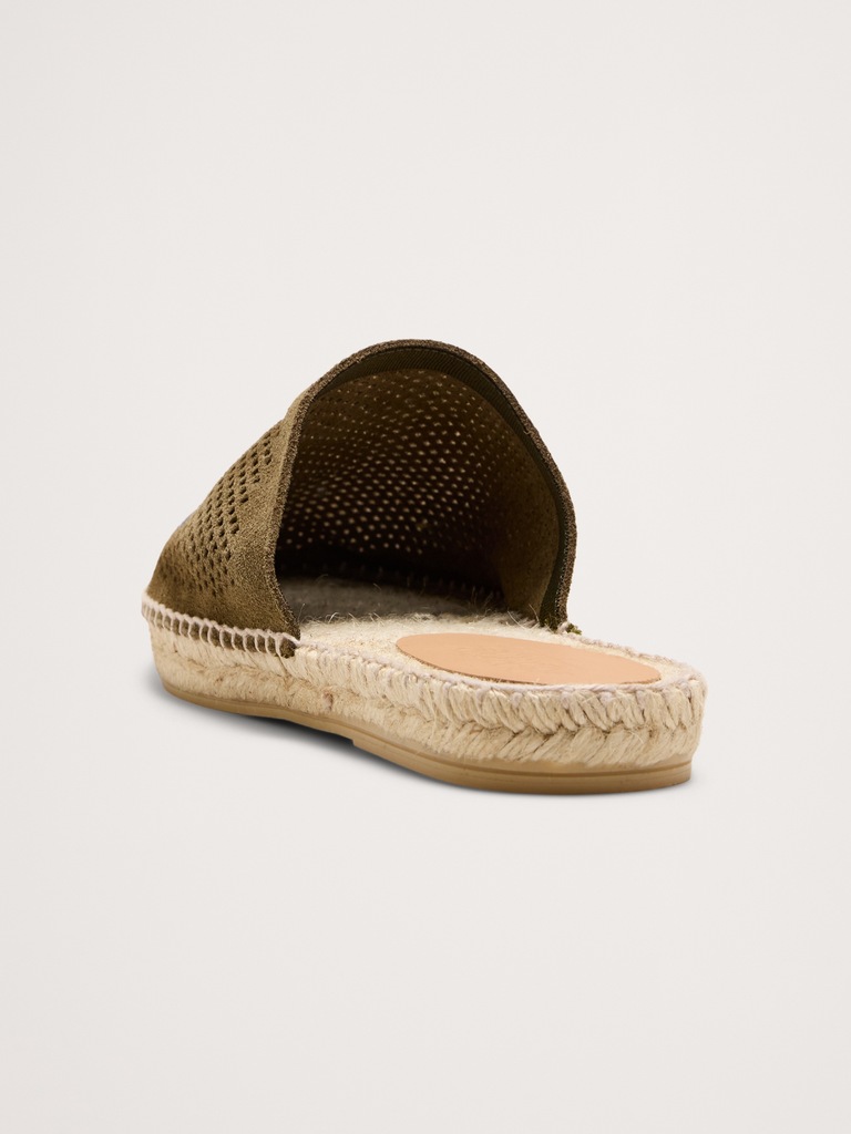 Suede Espadrille Slides