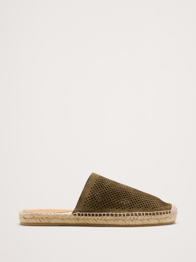Suede Espadrille Slides