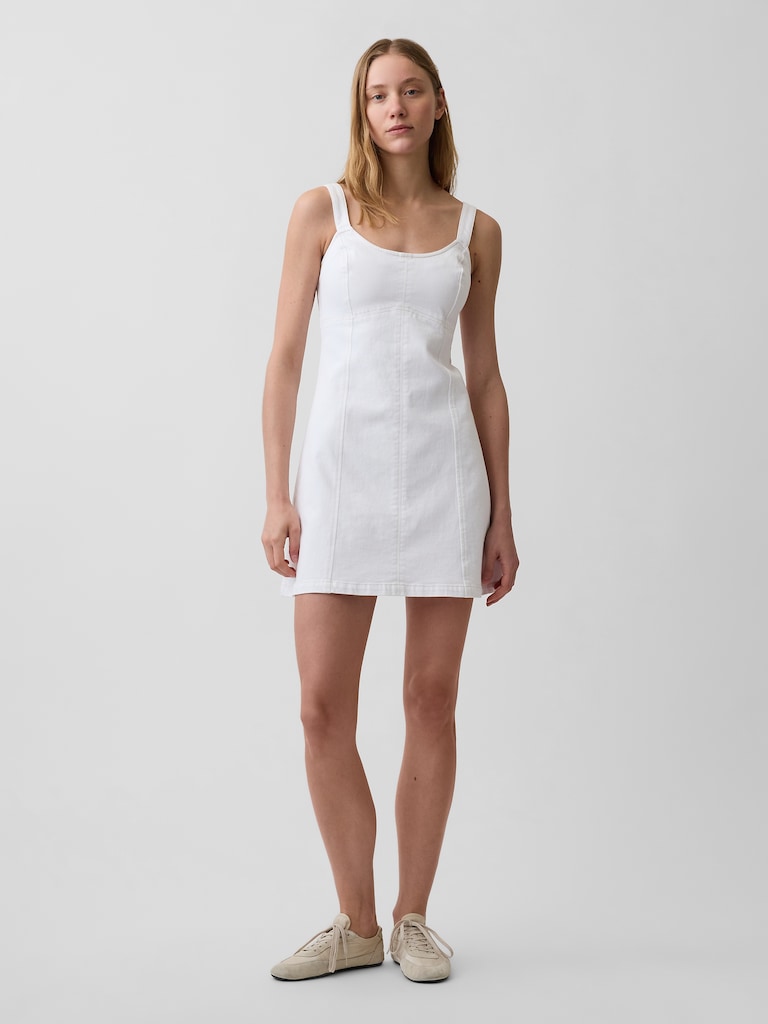 Denim Paneled Mini Dress