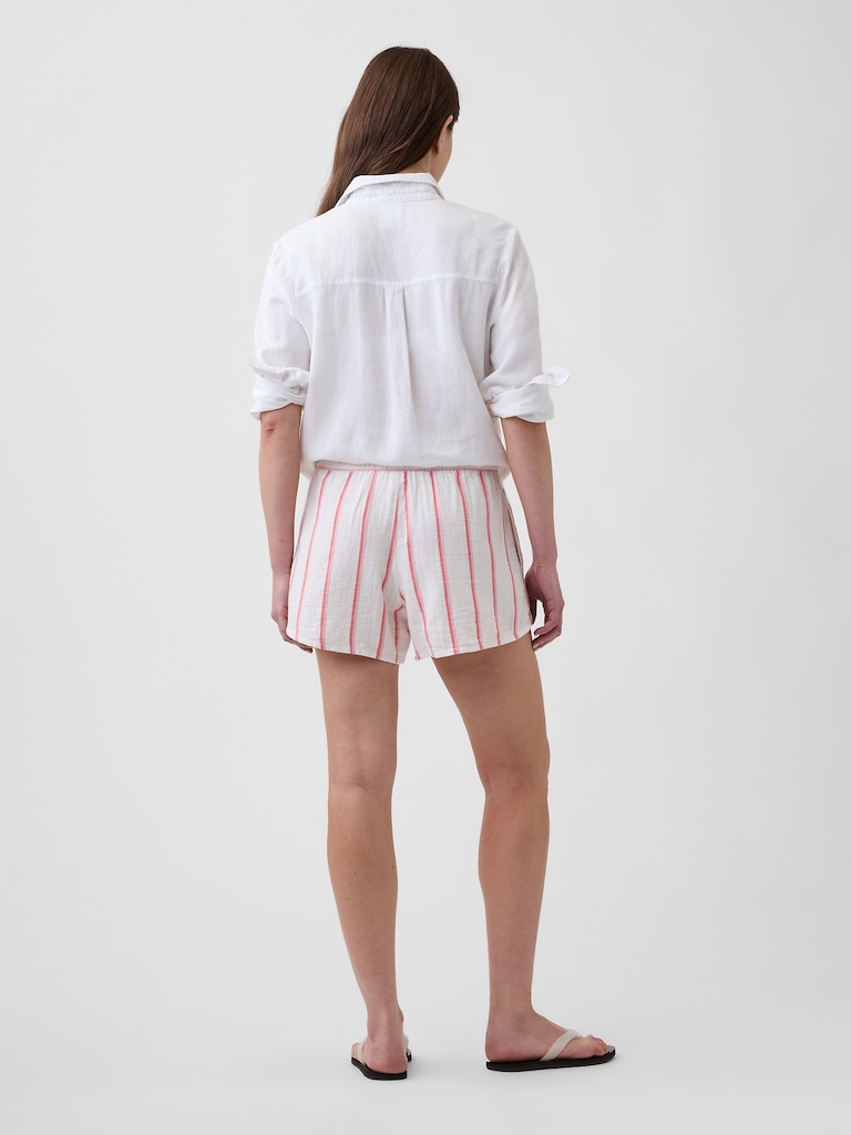 4" High Rise Relaxed Pull-On Gauze Shorts