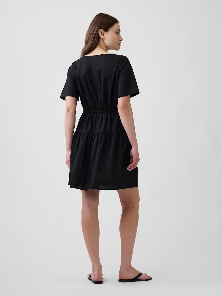 Poplin Button-Up Mini Dress