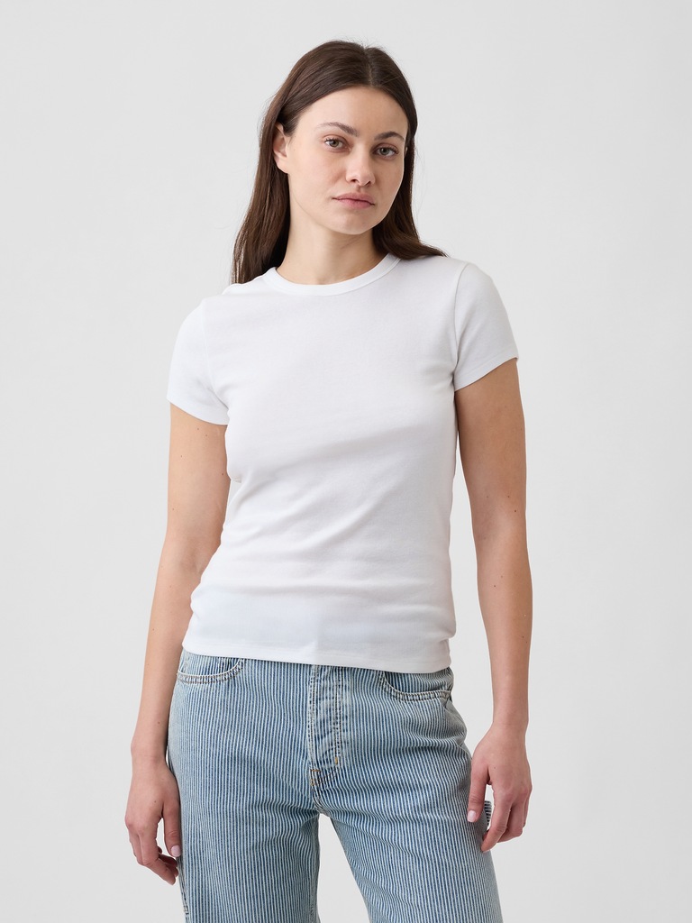 Modern Ribbed Crewneck T-Shirt