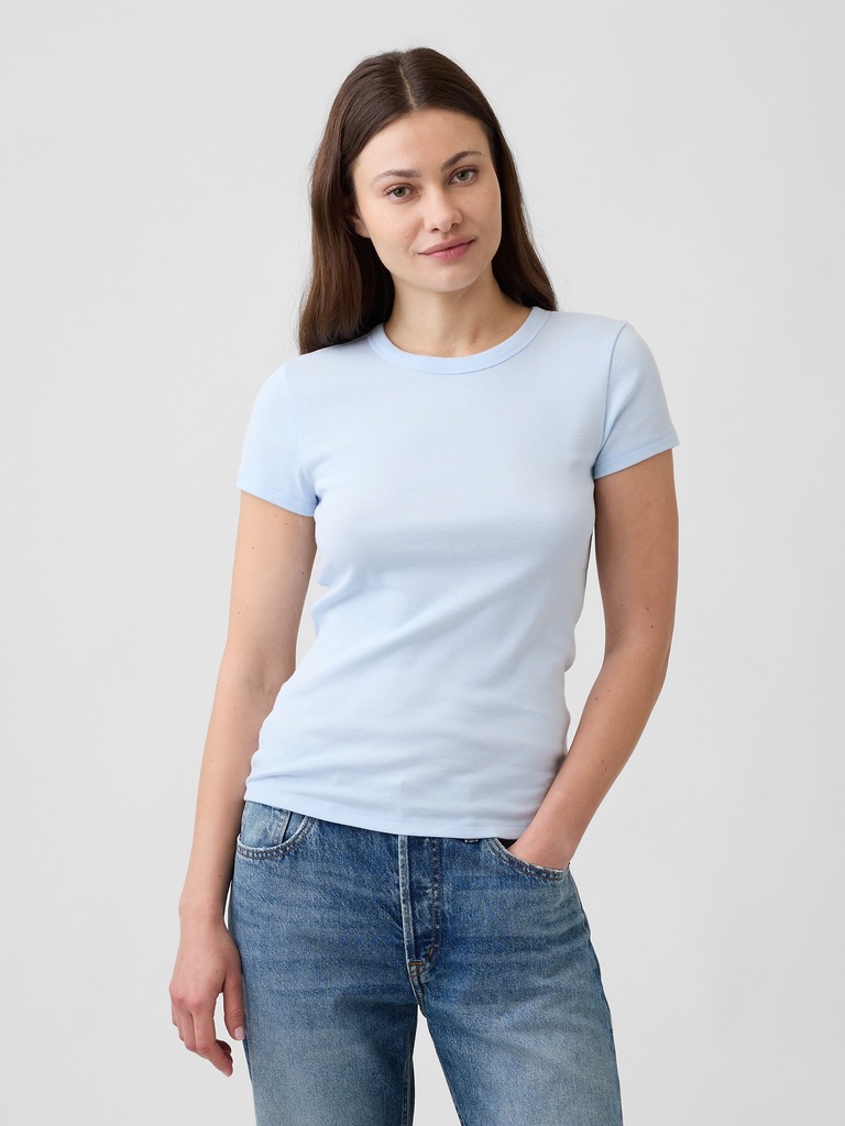 Modern Ribbed Crewneck T-Shirt