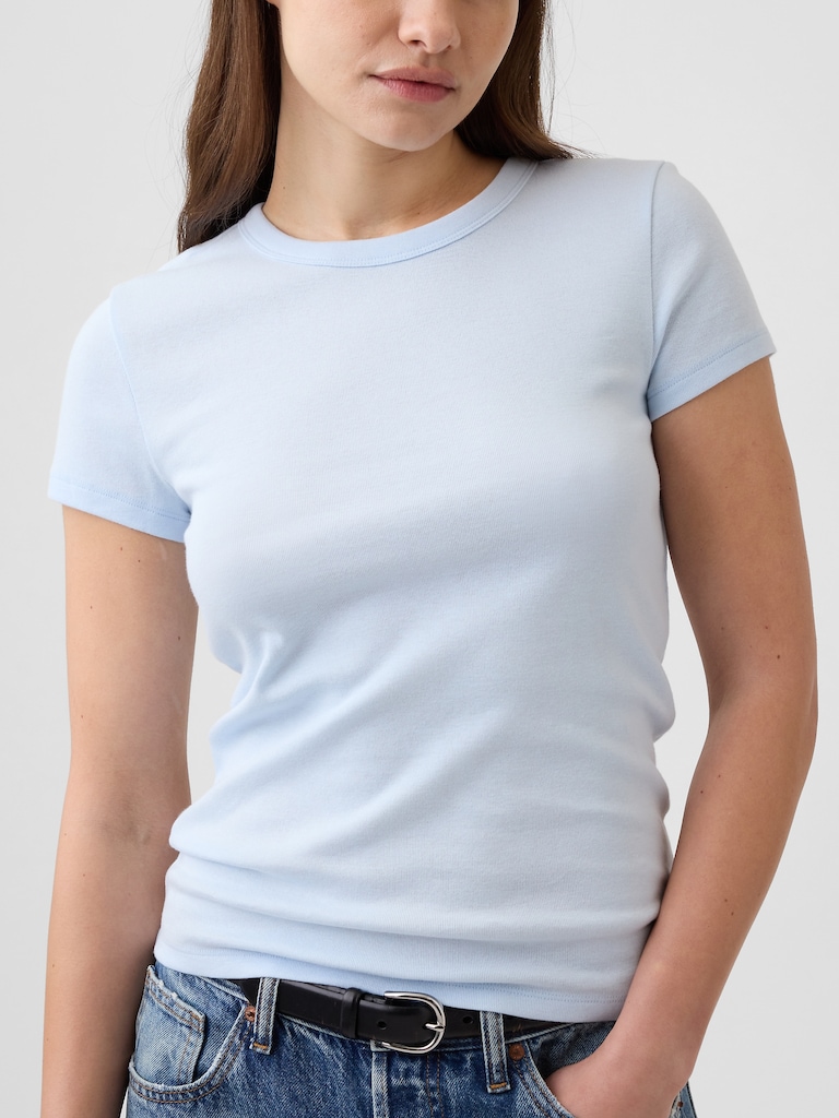 Modern Ribbed Crewneck T-Shirt