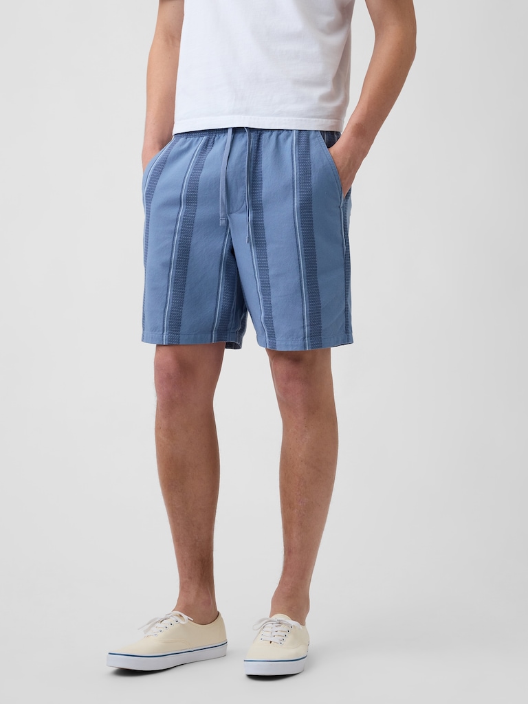 7" Easy Textured Stripe Shorts