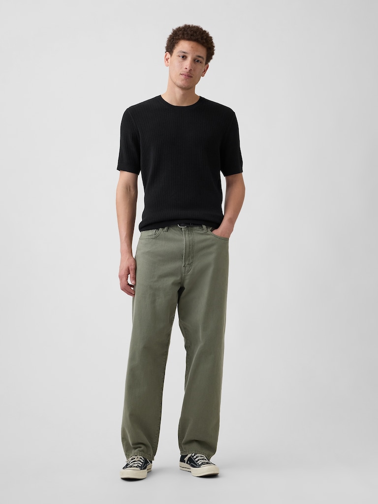 Ribbed Crewneck Sweater T-Shirt