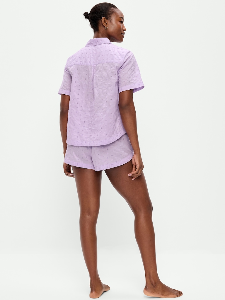 Classic Eyelet Sleep Short Set